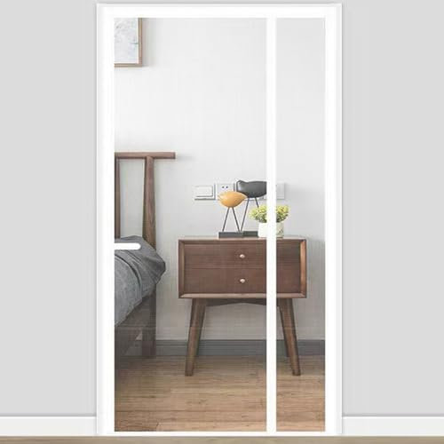 Magnetisches Moskitonetz für Türen - 85x220 cm - Magnetischer Insektenschutzvorhang - für alle Terrassentüren und Fenster,Weiß
