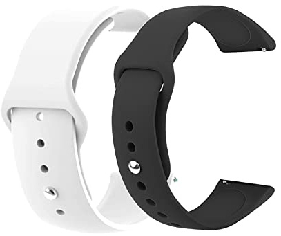 BSITSSS 2 Stück Silikon Uhrenarmbänder, Uhrenarmband 22mm Silikon Smartwatch Armband, Watch Straps Verstellbare Armbänder mit Schnellverschluss, Armband Smartwatch 22mm für Damen Herren