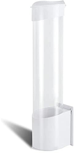 Lrtzizy Porta Bicchieri Dispenser per tazze, adatto a tazze d'acqua da 85 a 200 ml, a fondo piatto o a cono, dispenser da parete per bagno