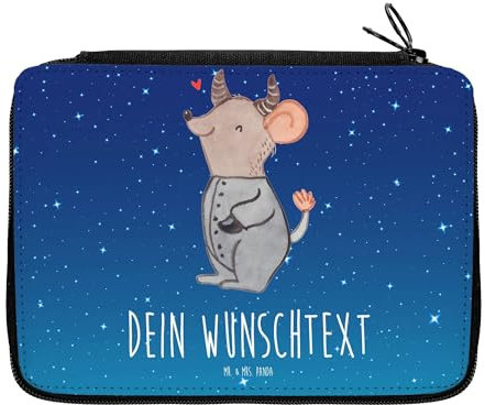 Mr. & Mrs. Panda Personalisierte Federmappe Stier Astrologie - Geschenke, Sternzeichen, PersonalisierteS Federmäppchen, Stifterolle, Geschenk, Tierkreiszeichen, Geburtstagsgeschenk, Stifte Etui