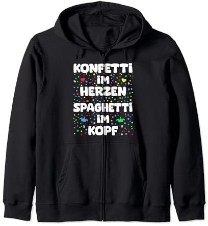 Fasching Konfetti Im Herzen Spaghetti Im Kopf Karneval Kapuzenjacke