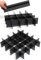Flytianmy 18 Pezzi Separatori Cassetti Organizzatore Cassetto Regolabili per Biancheria Intima, Calze, Trucco, Forniture per Ufficio, Nero