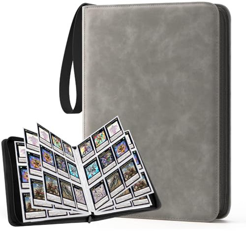 LANFROM Sammelkarten Album, 540 Taschen Sammelalbum für Karten mit 9 Seitlich, Wasserdicht PU Leder Reißverschluss Binder für Sammelkarten, MTG Karten Heft für Spielkarten, Sportkarten, Yugioh etc.