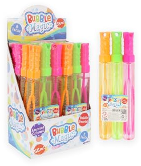HENBRANDT Confezione da 3 Spade a Bolle 3 Colori Assortiti 55ml Giocattoli per Bambini Divertimento Estivo Bacchette per Bolle per Bambini Giochi all'aperto per Feste in Spiaggia e in Giardi