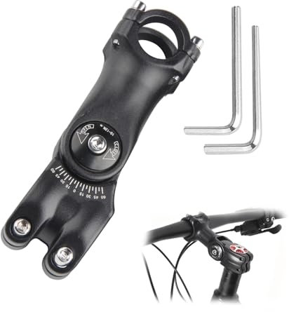 aghoer Fahrrad Vorbau, Fahrradlenker Erhöhung 25,4mm, 165mm Lenkererhöhung Fahrrad, 0~120° Lenkervorbau Verstellbar, für MTB, Rennrad