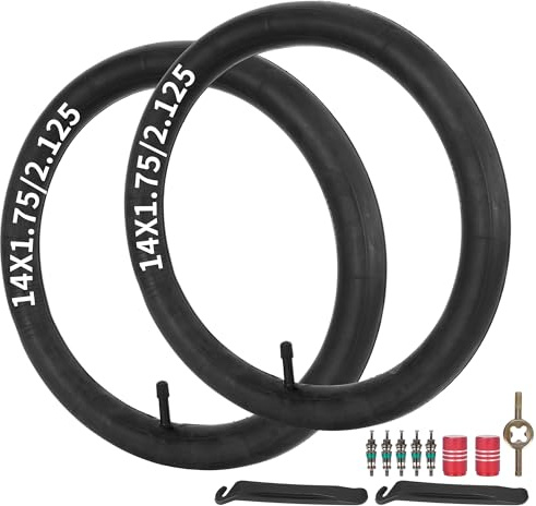 14 x 1,75/1,95/2,10/2,125 Fahrradschläuche mit 32 mm Schrader-Ventil | Kompatibel mit 14 x 1,75 14 x 1,9 14 x 1,95 14 x 2,0 14 x 2,125 pannensicheren Kinderfahrradschläuchen, 2 Pack