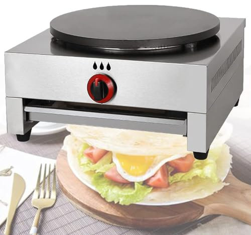 Machine à Crêpes à Gaz Commerciale, Machine à Plaque Chauffante à Crêpes à Puissance De Feu Réglable Antiadhésive, Machine à Chapati Pour Cuisine Familiale, Commerciale, Restaurant, Collation De Rue