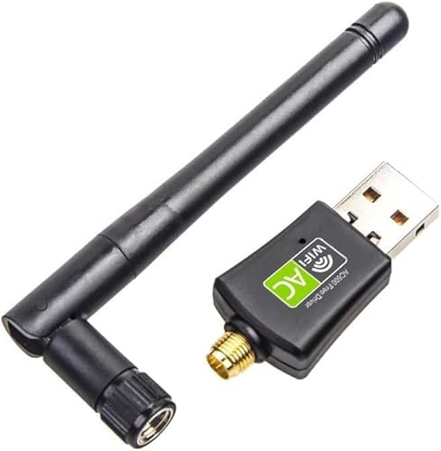 Adaptador USB WiFi de 600 Mbps Wireless Card Network Dongle para PC portátil de escritorio con antena de alta ganancia de 5 dBi de doble banda 802.11a 2.4GHz 150Mbps 5GHz 433Mbps Soporta Win10 8 7 XP