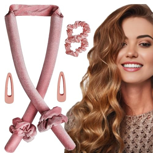 Lockenwickler,Locken Ohne Hitze,Rutschfest Heatless Curls,Heatless Curls Band Samt über Nacht mit Haarnadel Rutschfest,DIY Hair Curler no Hea Set Haarband Wave Formers für Mittleres Langes Haar
