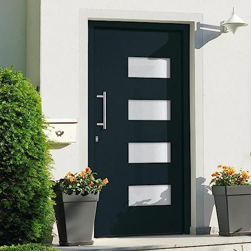 Willood Haustür Aluminium und PVC Anthrazit 100x210 cm Anthrazit Links