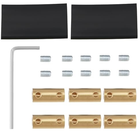 eMagTech 10pcs 6 AWG 80 Amp Quick Connection Terminal with Screws and Shrink Tubes Wire Connector Nut Kit for Home Appliances Automobiles Power Industry Machinery Equipment