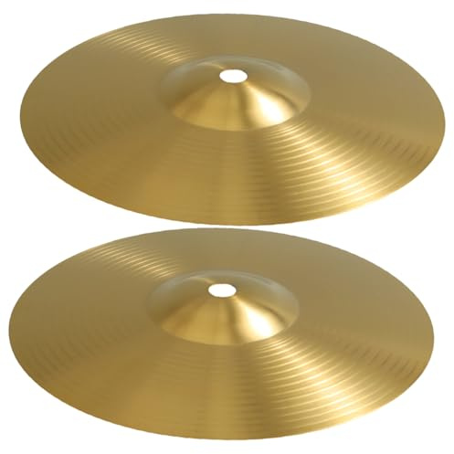 VICASKY Piatti per Batteria Jazz in Ottone Dorato 2 Pezzi senza Bave Sicuri per Percussioni Strumenti Musicali e Set Batteria Acustica