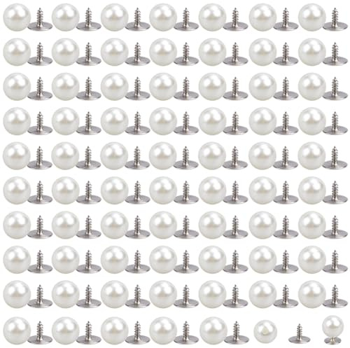 SOFPLATE 1 låda 100 set 10 mm pärla brosch knappar pärla kläder nålar bulk avtagbara återanvändbara justerbara konstgjorda pärla fasta nålar gör-det-själv ingen sömnad tröja knappar för kläder