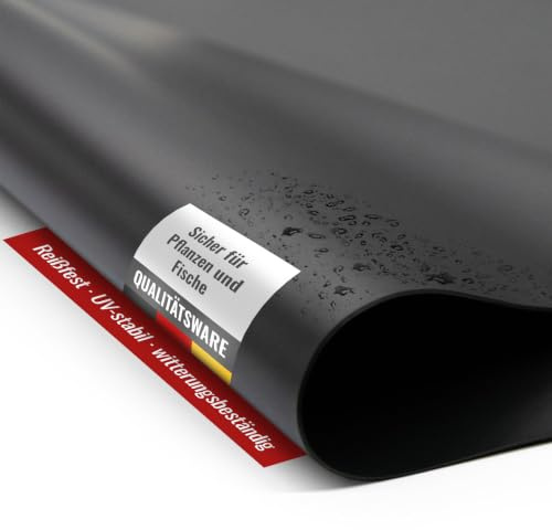 ANKO PLANEN lámina PVC para Estanque Negra - Lona Flexible y Resistente - Resistente a UV y heladas, antirraíces - Segura para Peces y Plantas - Made in EU (Negro 0,5mm, 4,0m x 7,0m)