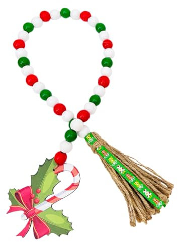 Cabilock 4 Stück Rustikale Perlengirlanden Ornamente Festoon Weihnachtsgirlanden Bänder Dekorationen Wanddekoration Girlanden Kränze Boxen Zuckerstangen Perlenquasten
