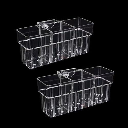 Lot de 2 supports de plantes d'aquarium à 3 cellules, support pour plantes d'aquarium, pot de fleurs suspendu pour aquarium, aquarium, décoration d'aquarium