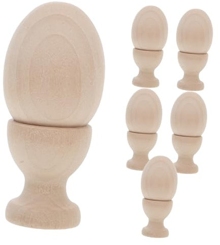 ULTECHNOVO Bandeja De Huevos De Simulación para Pascua Madera Color Natural para Desayuno Almacenamiento Cocina Exhibición Encimera