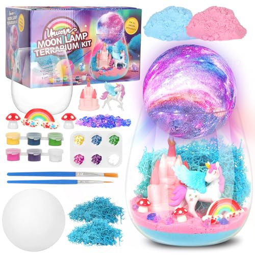 Withosent DIY Unicornio Luz Nocturna Infantil, Lampara Niña Manualidades Niños con Lampara Luna, Unicornio Luminoso Kit Manualidades Niños para 3 4 5 6 7 8 Años