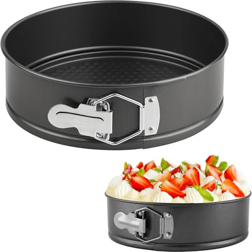 CTCEHL Molde Desmontable,23 cm Molde Tarta Desmontable,Molde Pan,Molde Tarta con revestimiento antiadherente inferior extraíble,Moldes Reposteria,Apto para pasteles,pizzas y panqueques (9 inch)