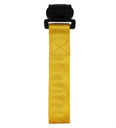 EGUIAS Cuerda de Remolque para Coche Correa de Remolque para Coche, Gancho de Rally, Parachoques Trasero/Delantero, con Pegatina, 28cm de Alto, 1 ud.(Yellow)