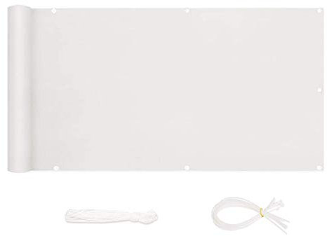 Anti Static Balcony Cladding 0.85 x 7.5 m Wind & Sun Protection for Patio Fence & Garden Elegant White Design