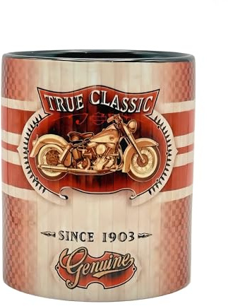 Shopi Zone Taza original de cerámica con diseño de moto clásica vintage – Estilo retro True Classic desde 1903 – Regalo ideal para moteros y amantes del motor