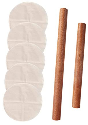 GALPADA Wooden Rolling Pin Set 40cm and 30cm Dough Rollers with 5pcs 28cm Bamboo Steamer Cloth Kitchen Baking Accessories for Pastry and Noodles Preparation