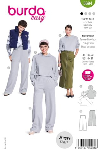 burda easy Schnittmuster Damen Homewear-Set #5694 Gr. 36-48