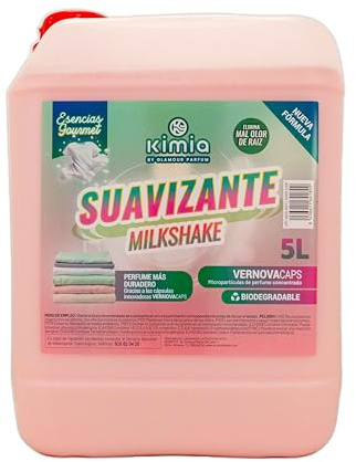 KIMIA - Suavizante Concentrado Milkshake 5L | Suavidad y Fragancia Duradera | Fórmula Avanzada con Microcápsulas de Aroma y Protección de Olores | Para Todo Tipo de Tejidos y Lavadoras