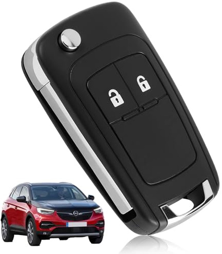 Auto Schlüsselgehäuse für Opel Adam, 2 Tasten Schlüssel Gehäuse Ersetzen | für Vauxhall Astra H J Insignia Vectra C Corsa D, Autoschlüssel Gehäuse für Opel Mokka Zafira Cascada Meriva Karl