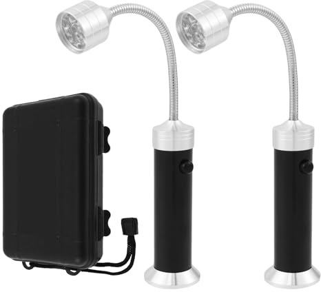 2er-Pack LED-Grilllampe magnetisch, 24 cm flexibler Schwanenhals 360° drehbar witterungsbeständige Aluminium-Grillleuchte für Gasgrill Outdoor BBQ Grilllicht ideal Geschenk für Männer, Papa, Ehemann