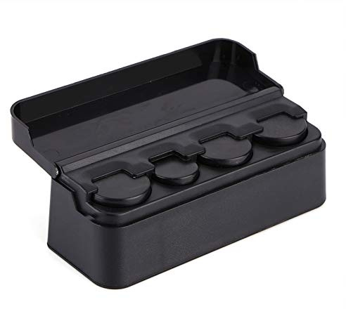 Bamjour Mynthållare för Bil, Plast Black Car Coin Storage Box Change Storage Box för pengarstorlek: 0-2,7 Cm