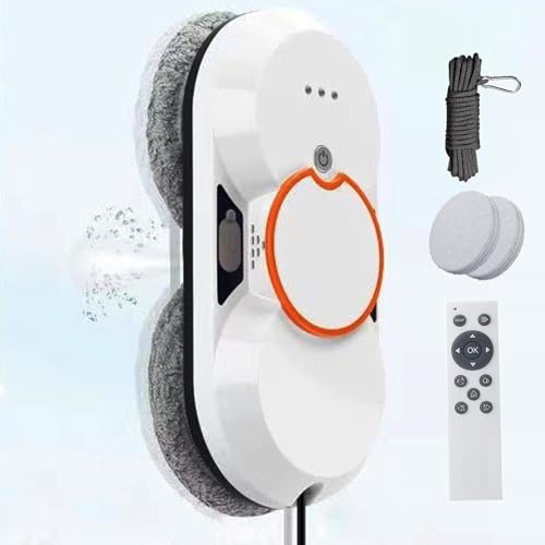 Robot lavavetri, Elettrico Automatico con Getto d'Acqua, Telecomando, Potente aspirazione da 5600 Pa, per Interni/Esterni di edifici Alti, Bianco