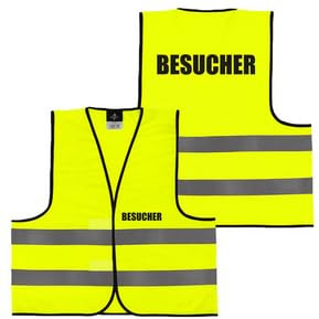 Falkenheyn Warnweste mit Aufdruck - Sicherheitsweste Feuerwehr Sicherheit Bauaufsicht Suchteam Ordner Rücken/Front- Druck - Gelb Orange M/XL/XXL/5XL