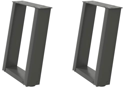 Zeehear Couchtischbeine U-Form 2 STK. Anthrazit 28x(42-43) cm, pulverbeschichteter Stahl, verstellbare Nivellierfüße, robuste Metall Tischbeine für Couchtisch und Bank