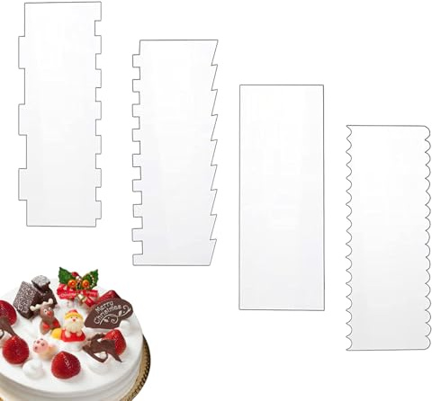 Lisseur à Gâteau - Raclette Épaisse Résistante Au Lave-Vaisselle,Lisseur à Glaçage en Acrylique - Accessoire de Décoration de Gâteau pour Débutants Enthousiastes et Famille à la