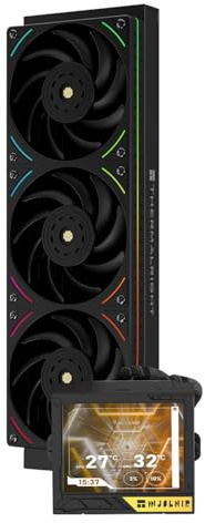 Thermalright Mjolnir Vision 360 UB PRO ARGB Black CPU Aio Cooler,PC 360 Specification Water Cooler System with Inline Fan,3.5’’ LCD Screen with 640x480 Resolution,for AM4/AM5;Intel 1700/1851/115X/2011