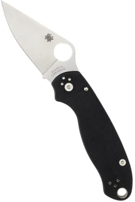 Spyderco, Taschenmesser, Para 3 Plain, Klinge: 7.6 cm, Clip Point, G10, schwarz, Klappmesser, Taschenclip, satin finish | 18,3 cm Gesamtlänge, 7,44 cm CPM S45VN Stahlklinge, G-10 Griff, Kompression, vollflächiges Mahlen