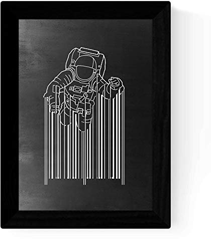 Nacnic Schwarz-Weiß-Code Film Astronaut barrasen A4 Poster mit Stil schwarzem Hintergrund Tafel. 250 gr Papier und hohe Qualität Tinten. Frameless
