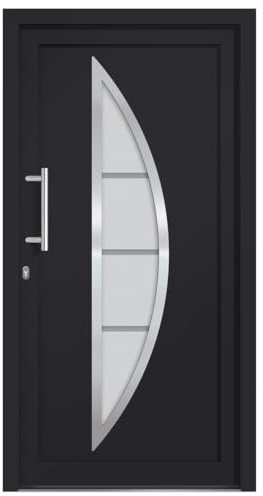 vidaXL Porta di Ingresso con Accessori Sicurezza Eleganza Entrata Casa Edifici Soglia Alluminio Rinforzi e Anima in Acciaio Antracite 98x208 cm