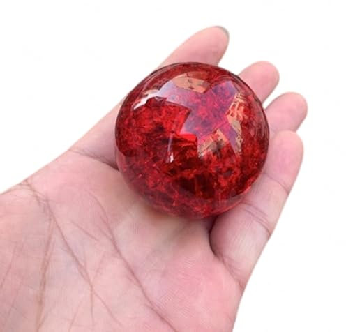 VIDECOR Bola de Cristal Feng Shui Fuente de Agua Bonsai Esfera de Vidrio Bola de Grieta de Hielo Decoración del Jardín del Hogar Adornos Esfera Agrietada Bolas Decorativas 1.57 Pulgadas,A