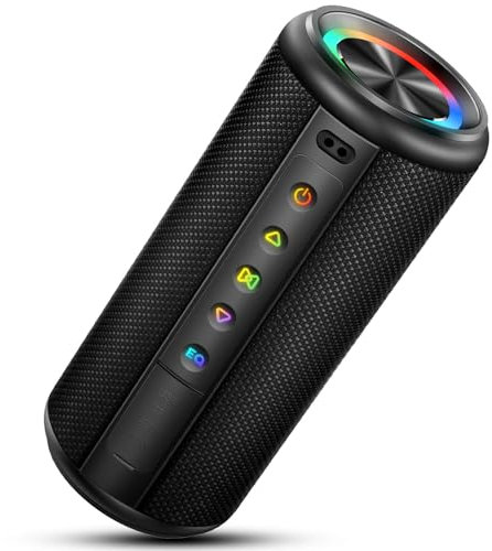 Cassa Bluetooth Portatile Potente 20W, Altoparlante bluetooth 5.4 con Luci RGB, 15 Ore di Autonomia, IPX5 Impermeabile Speaker Supporto Micro-Con, TWS Accoppiamento, AUX/TF Card per Esterno Festa