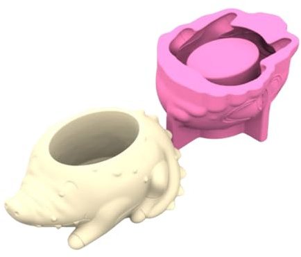 Artigianato fatto a mano in silicone per vasi di piante in calcestruzzo disegni creativi alligatori stampi per resina epossidica per ornamento