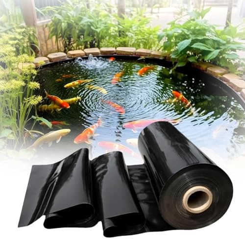 Rivestimento in gomma HDEP da 5 mil, per pesci koi, base flessibile per laghetti all'aperto, cascate, ruscelli e fontane, 10 x 12 m, soluzione per giardino acquatico