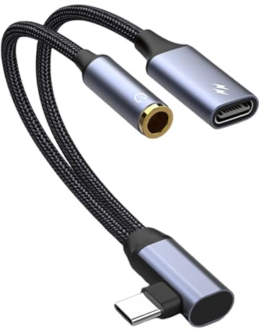 Besreey Adaptador USB C para Auriculares | Adaptador USB C a Jack de 3.5 mm 2 en 1 | Cable Cargador Conversor para Smartphone Auriculares | Compatible con Dispositivos C Hombre Mujer