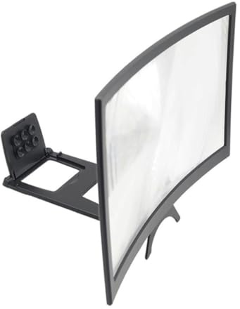 WEKADRIN Folding Curved Mobile Phone Screen Magnifier with Stand Holder Portable HD Phone Screen Amplifier for Clear Video Viewing Compatible with Smartphones and Compact Design