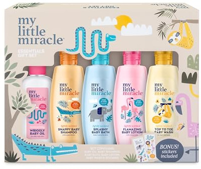 My Little Miracle Baby Gift Set | Lotion, Shampoo & Conditioner, Oil, Bath & Top to Toe Wash | Newborn Essentials & Baby Shower Gifts