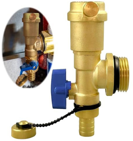 Automatischer Schnellentlüfter 1 Zoll, Messing Entlüftungsventil mit Entlüftungsöffnung und Sicherheitskappe, 1 Außengewinde Entlüftungsauslassventil, DN25 Heizkörper Ventil für Wassertank, Kessel