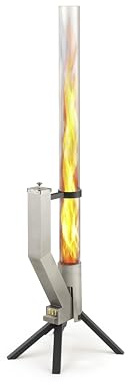 GARDENFLARE Tubo de Fuego Clásico – Chimenea de acero inoxidable y mecha de pellets para un ambiente de fuego impresionante – Elegante alternativa de chimenea de jardín para tu terraza y jardín