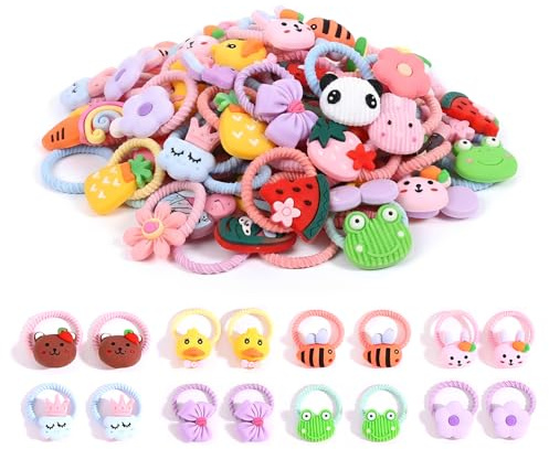HMCEY 100 Pezzi Elastici Bambina per Capelli,Elastici per Treccine Colorati,Mini Codini per Capelli Donna Piccoli,Hair Ties For Kids Multicolore,Senza Cuciture Misti per Ragazze,Neonati, Regalo